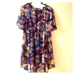 Sheer floral mini dress